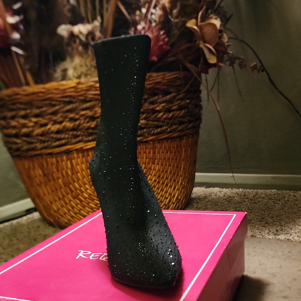 ID Required Black Sparkle Boots